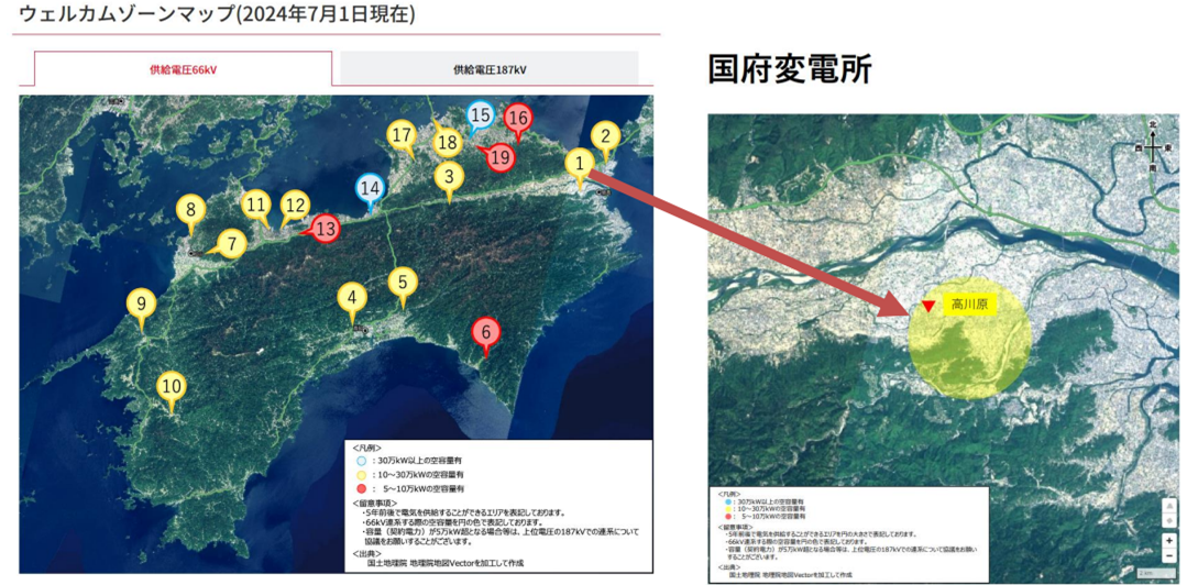 図4 四国電力送配電のウェルカムゾーンマップ